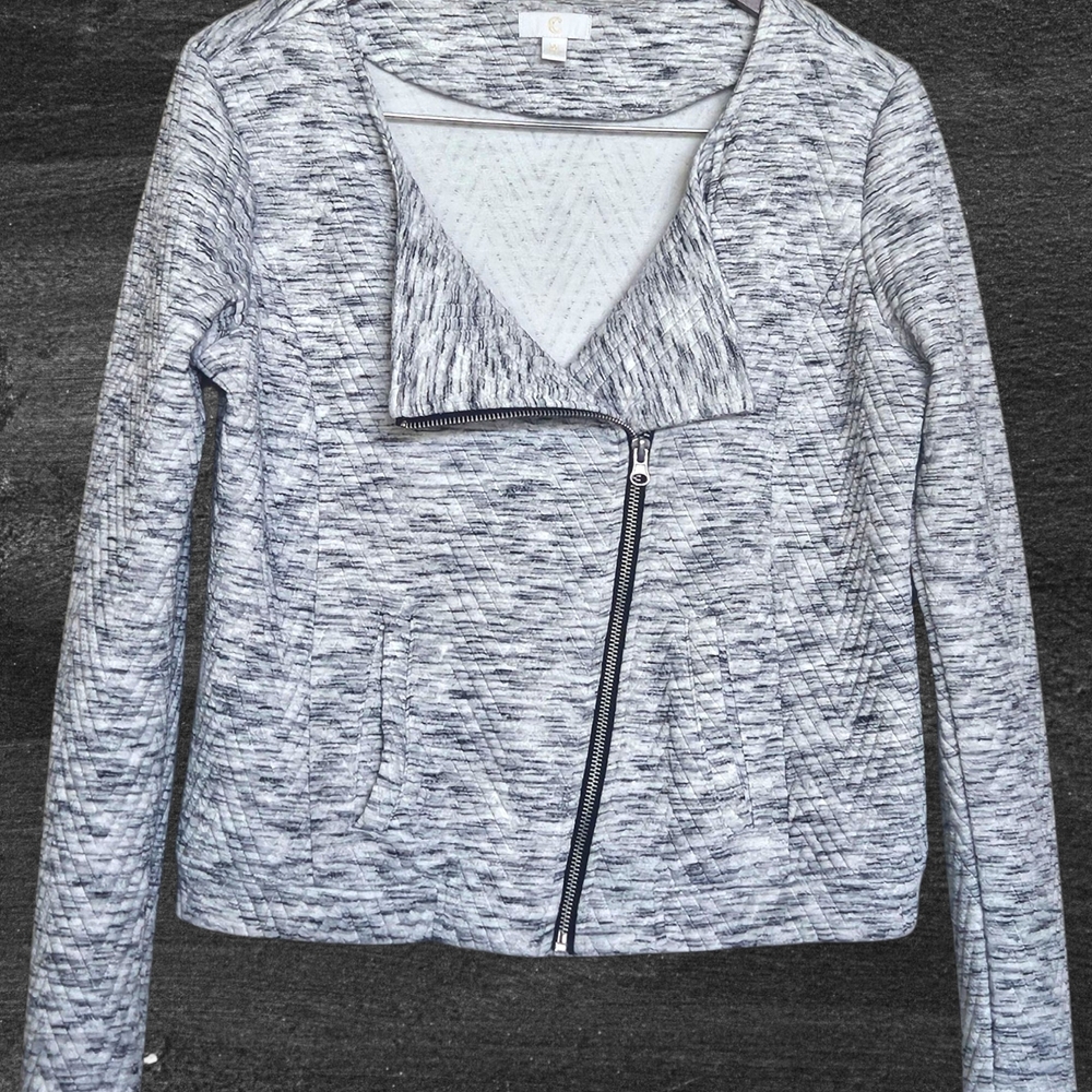 Charming Charlie Gray Zipper Jacket